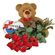 red roses with teddy and chocolates. Dubai